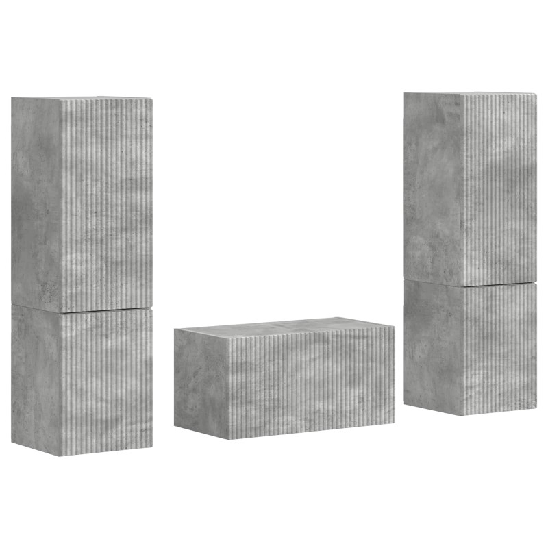 Zestaw szafek RTV 5 pcs Betonowy szary Materiał drewnopochodny
