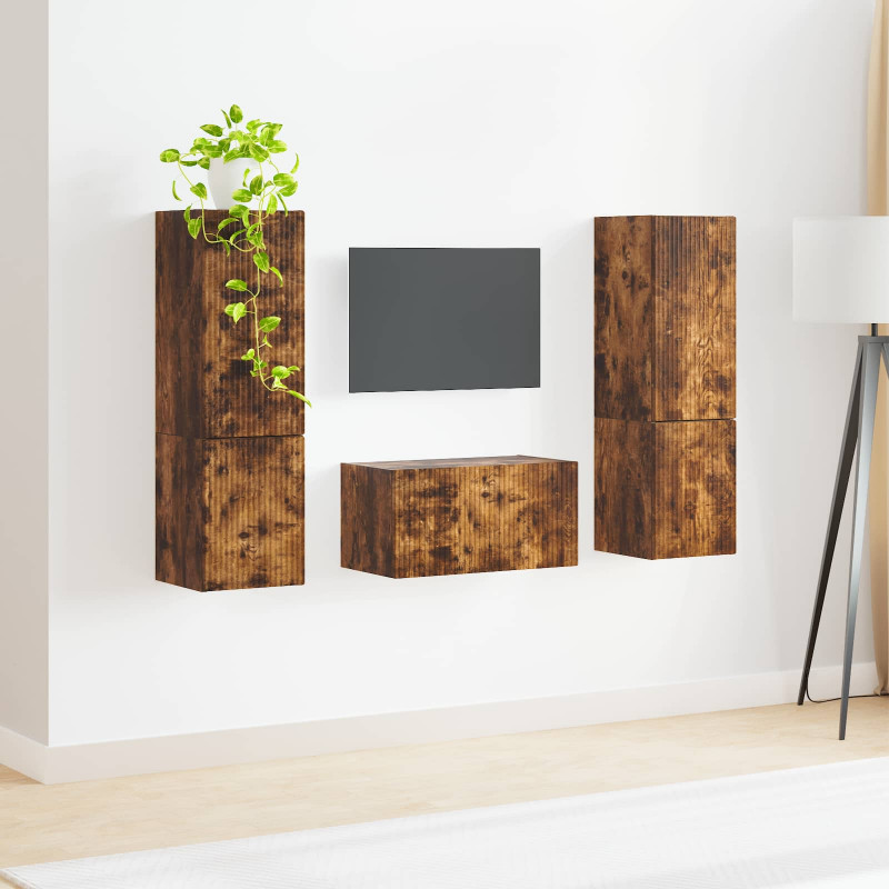 Zestaw szafek RTV 5 pcs Dąb wędzony Materiał drewnopochodny