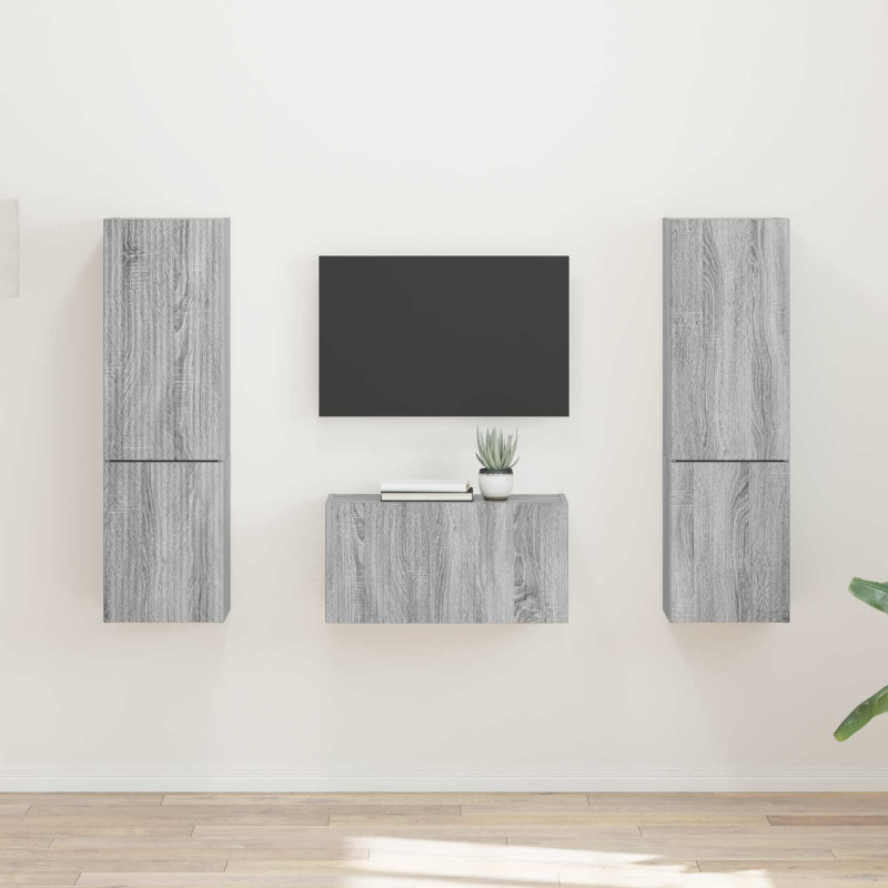 Zestaw szafek RTV 5 pcs Szary Sonoma Materiał drewnopochodny