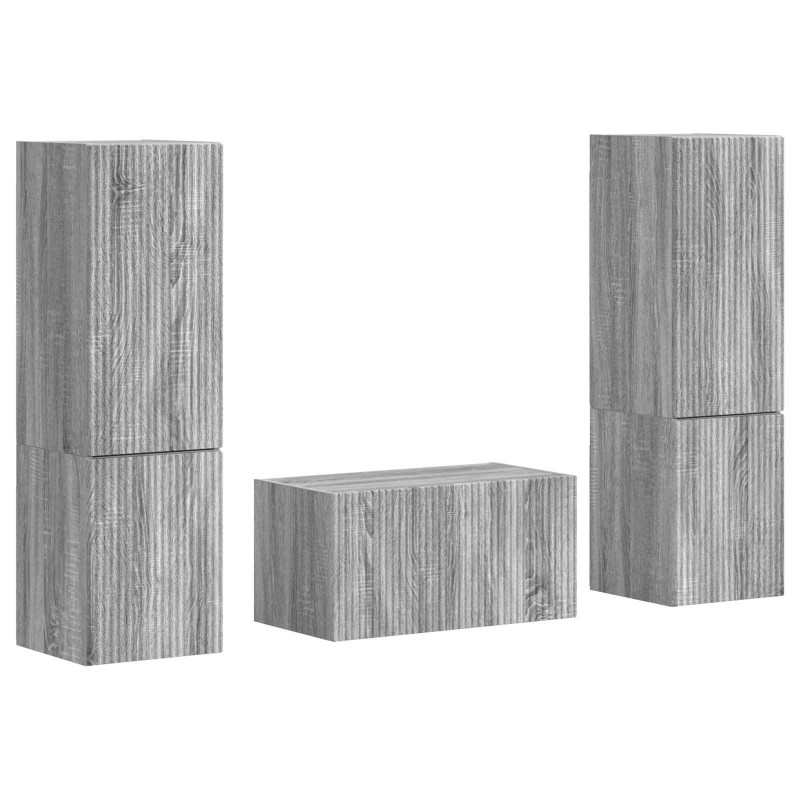 Zestaw szafek RTV 5 pcs Szary Sonoma Materiał drewnopochodny