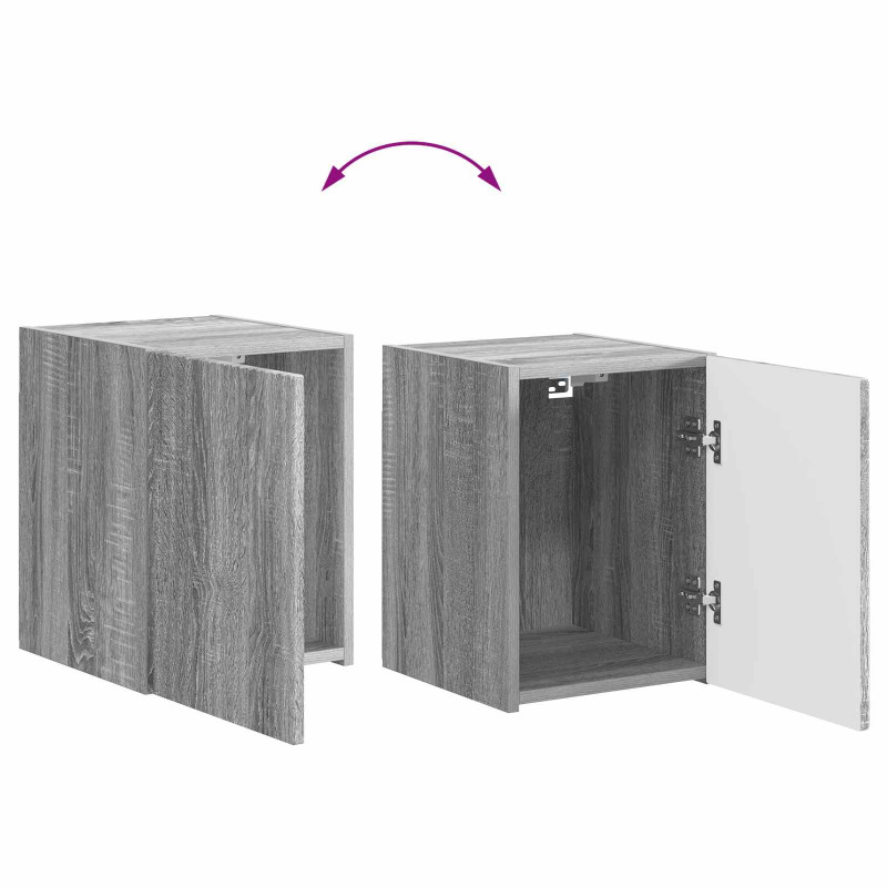 Zestaw szafek RTV 5 pcs Szary Sonoma Materiał drewnopochodny