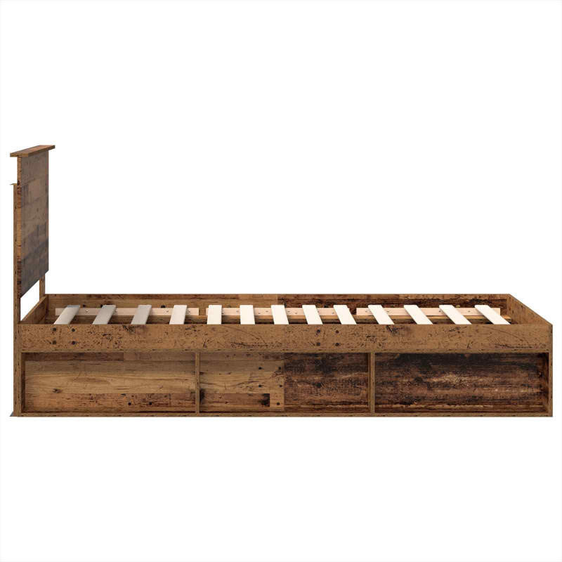 Ramka łóżka Stare drewno 90 x 190 cm Lite drewno sosnowe