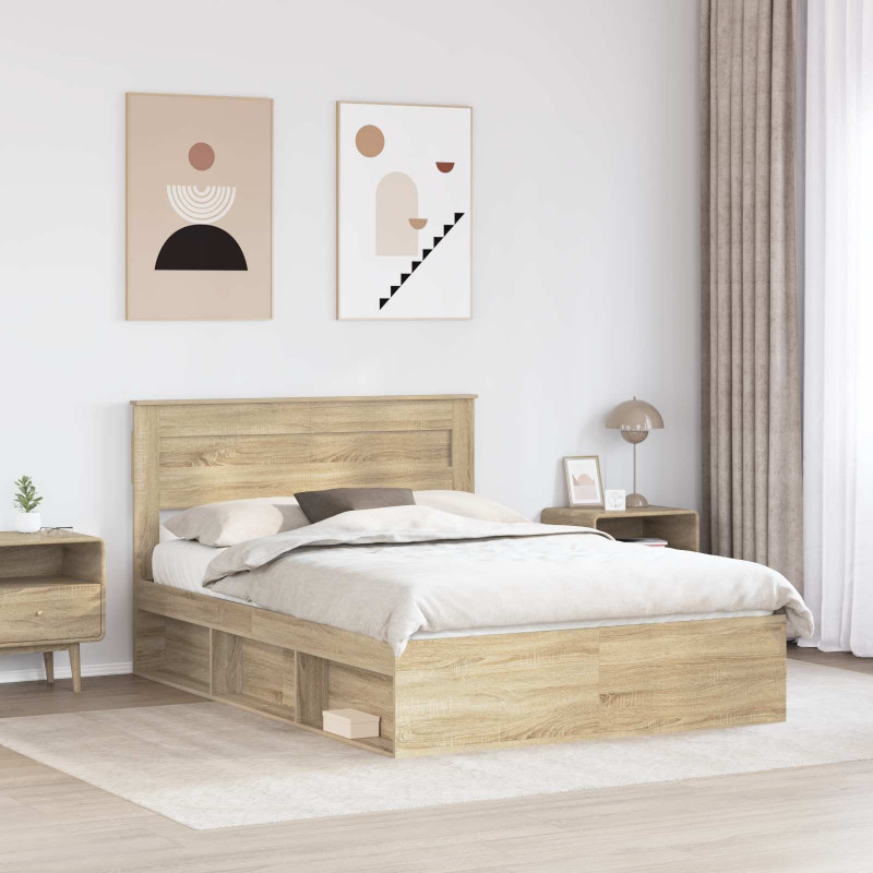 Ramka łóżka Sonoma 140 x 190 cm Lite drewno sosnowe