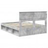 Ramka łóżka Betonowy 140 x 190 cm Lite drewno sosnowe