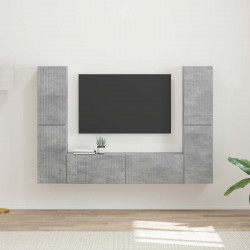 Zestaw szafek RTV 6 pcs Betonowy szary Materiał drewnopochodny