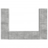 Zestaw szafek RTV 6 pcs Betonowy szary Materiał drewnopochodny