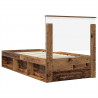 Ramka łóżka Stare drewno 90 x 200 cm Lite drewno sosnowe