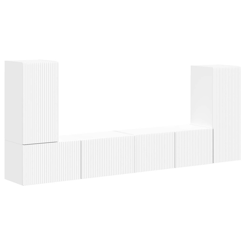 Zestaw szafek RTV 4 pcs Biały Materiał drewnopochodny