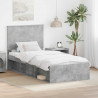 Ramka łóżka Szary beton 75 x 190 cm Lite drewno sosnowe