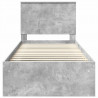 Ramka łóżka Szary beton 75 x 190 cm Lite drewno sosnowe