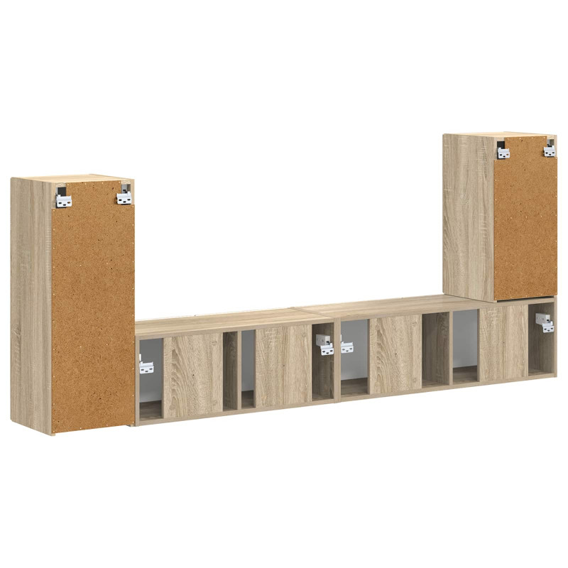 Zestaw szafek RTV 4 pcs Dąb Sonoma Materiał drewnopochodny