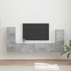 Zestaw szafek RTV 4 pcs Betonowy szary Materiał drewnopochodny