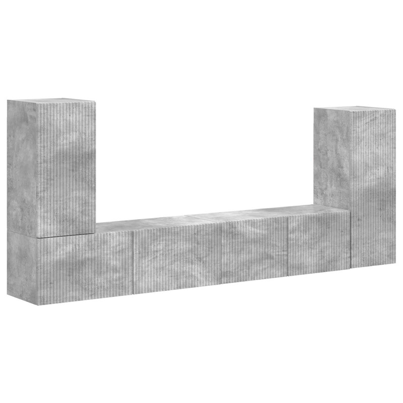 Zestaw szafek RTV 4 pcs Betonowy szary Materiał drewnopochodny