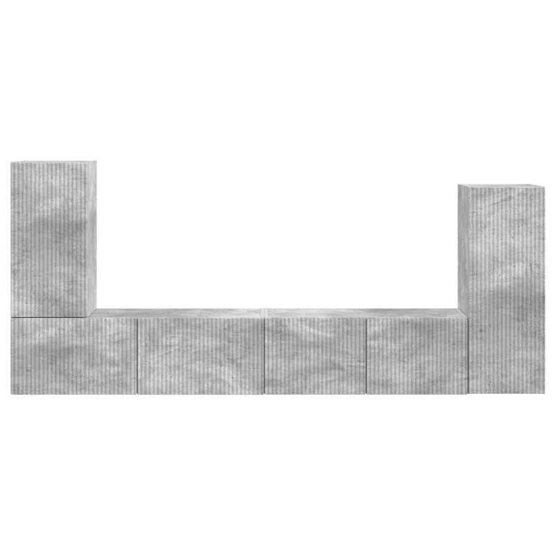 Zestaw szafek RTV 4 pcs Betonowy szary Materiał drewnopochodny