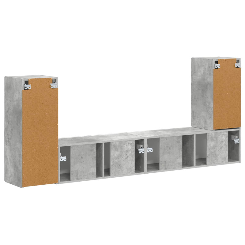Zestaw szafek RTV 4 pcs Betonowy szary Materiał drewnopochodny