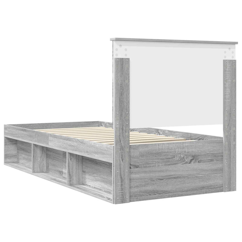 Ramka łóżka Szary Sonoma 75 x 190 cm Lite drewno sosnowe