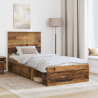 Ramka łóżka Stare drewno 75 x 190 cm Lite drewno sosnowe