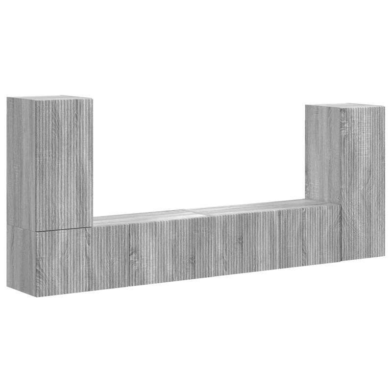 Zestaw szafek RTV 4 pcs Szary Sonoma Materiał drewnopochodny