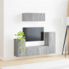 Zestaw szafek RTV 4 pcs Szary Sonoma Materiał drewnopochodny