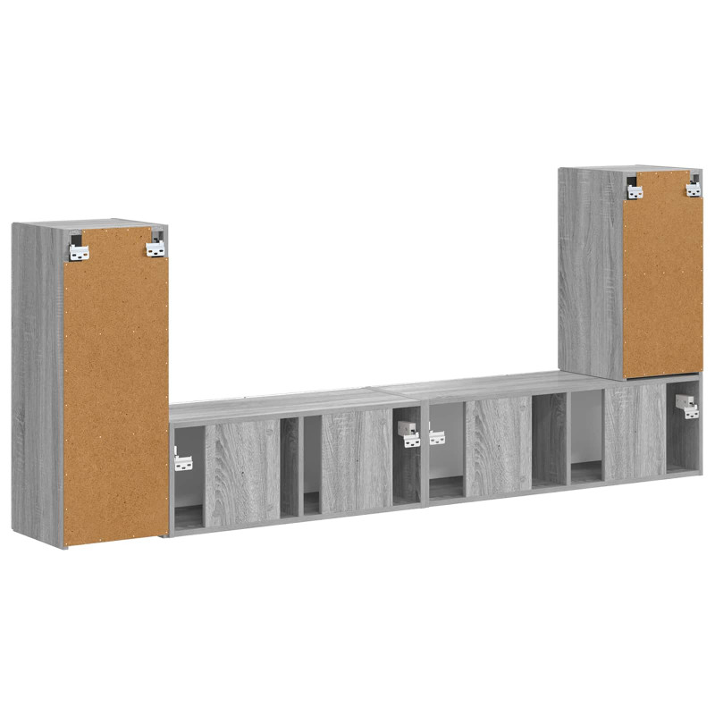 Zestaw szafek RTV 4 pcs Szary Sonoma Materiał drewnopochodny