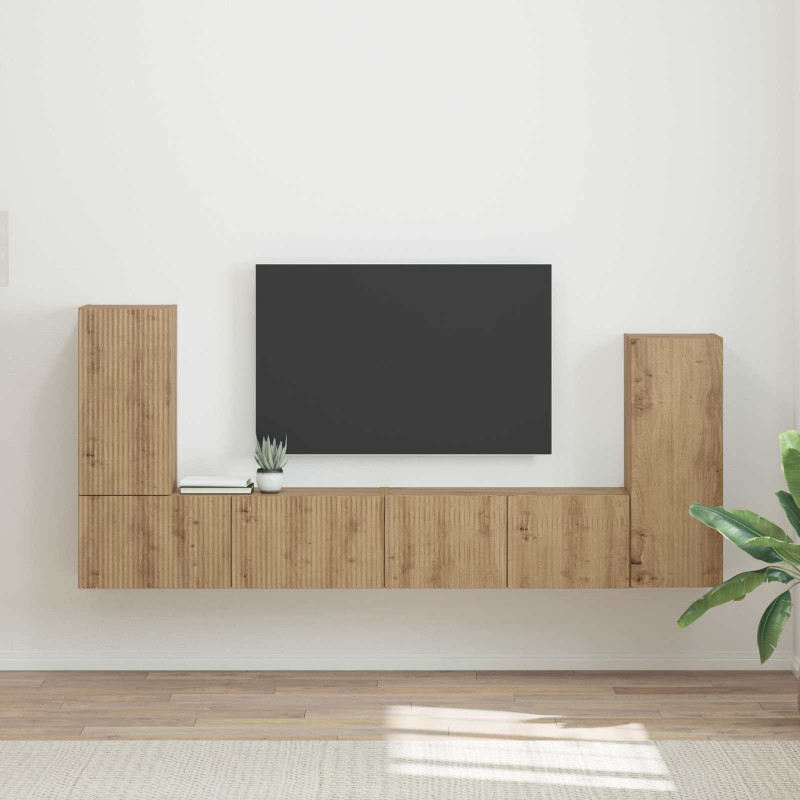 Zestaw szafek RTV 4 pcs Dąb rzemieślniczy