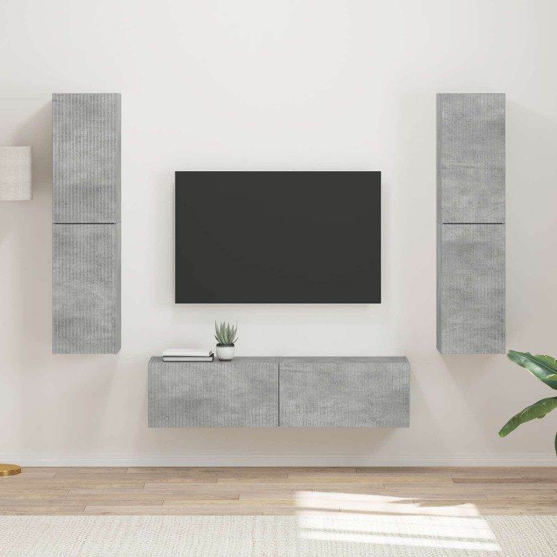 Zestaw szafek RTV 6 pcs Betonowy szary Materiał drewnopochodny