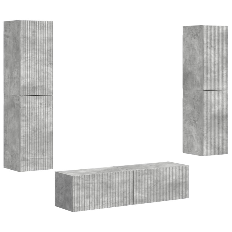 Zestaw szafek RTV 6 pcs Betonowy szary Materiał drewnopochodny