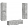 Zestaw szafek RTV 6 pcs Betonowy szary Materiał drewnopochodny