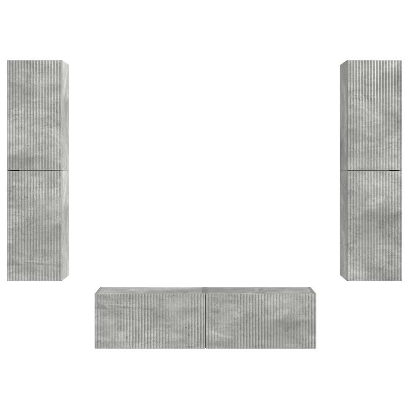 Zestaw szafek RTV 6 pcs Betonowy szary Materiał drewnopochodny