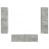 Zestaw szafek RTV 6 pcs Betonowy szary Materiał drewnopochodny