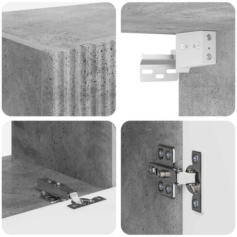 Zestaw szafek RTV 6 pcs Betonowy szary Materiał drewnopochodny