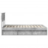 Ramka łóżka Betonowy 120 x 190 cm Lite drewno sosnowe