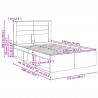 Ramka łóżka Betonowy 120 x 190 cm Lite drewno sosnowe