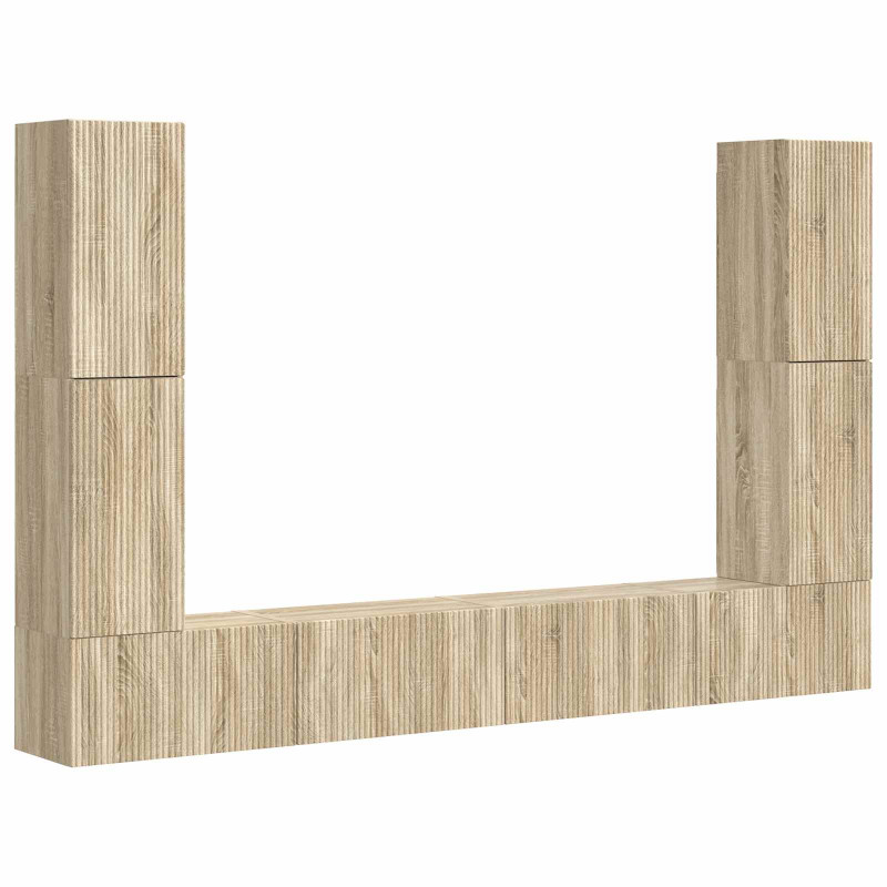 Zestaw szafek RTV 8 pcs Dąb Sonoma Materiał drewnopochodny