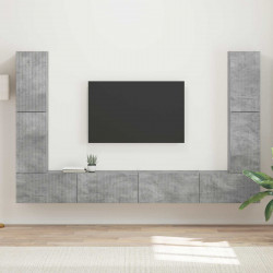 Zestaw szafek RTV 8 pcs Betonowy szary Materiał drewnopochodny