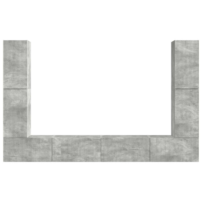 Zestaw szafek RTV 8 pcs Betonowy szary Materiał drewnopochodny