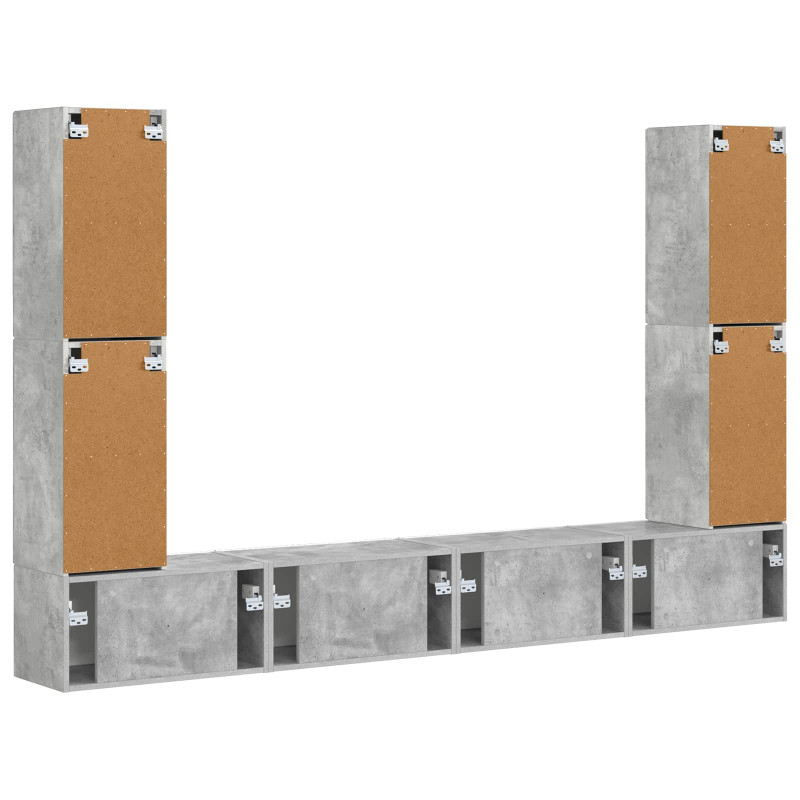 Zestaw szafek RTV 8 pcs Betonowy szary Materiał drewnopochodny