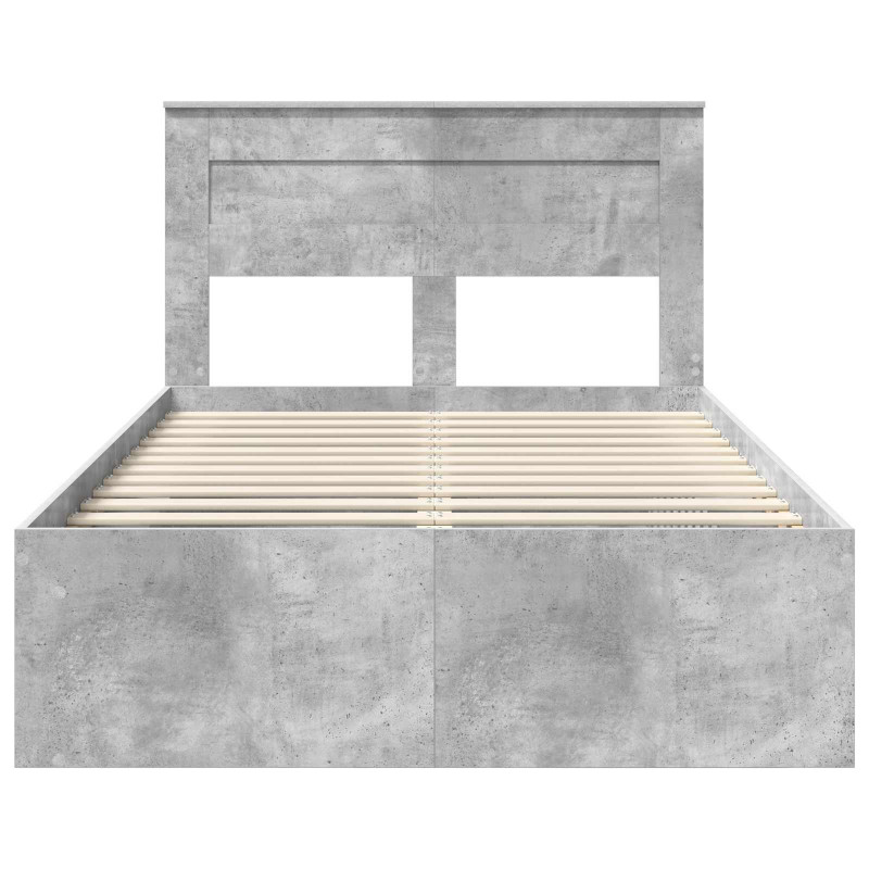 Ramka łóżka Betonowy 120 x 200 cm Lite drewno sosnowe