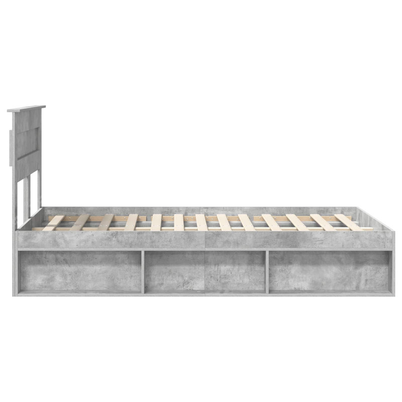 Ramka łóżka Betonowy 120 x 200 cm Lite drewno sosnowe