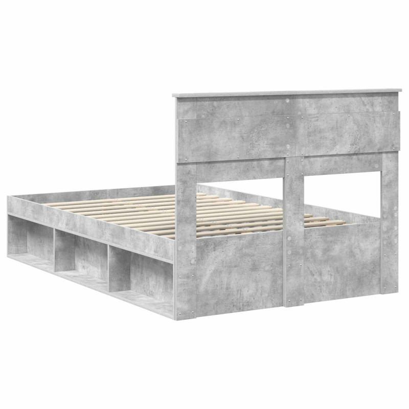 Ramka łóżka Betonowy 120 x 200 cm Lite drewno sosnowe