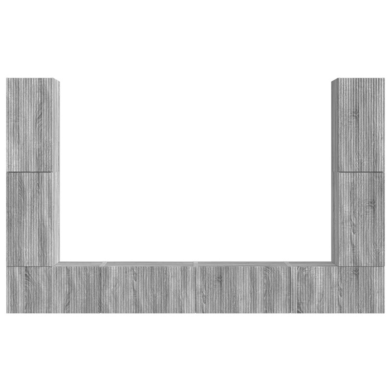 Zestaw szafek RTV 8 pcs Szary Sonoma Materiał drewnopochodny