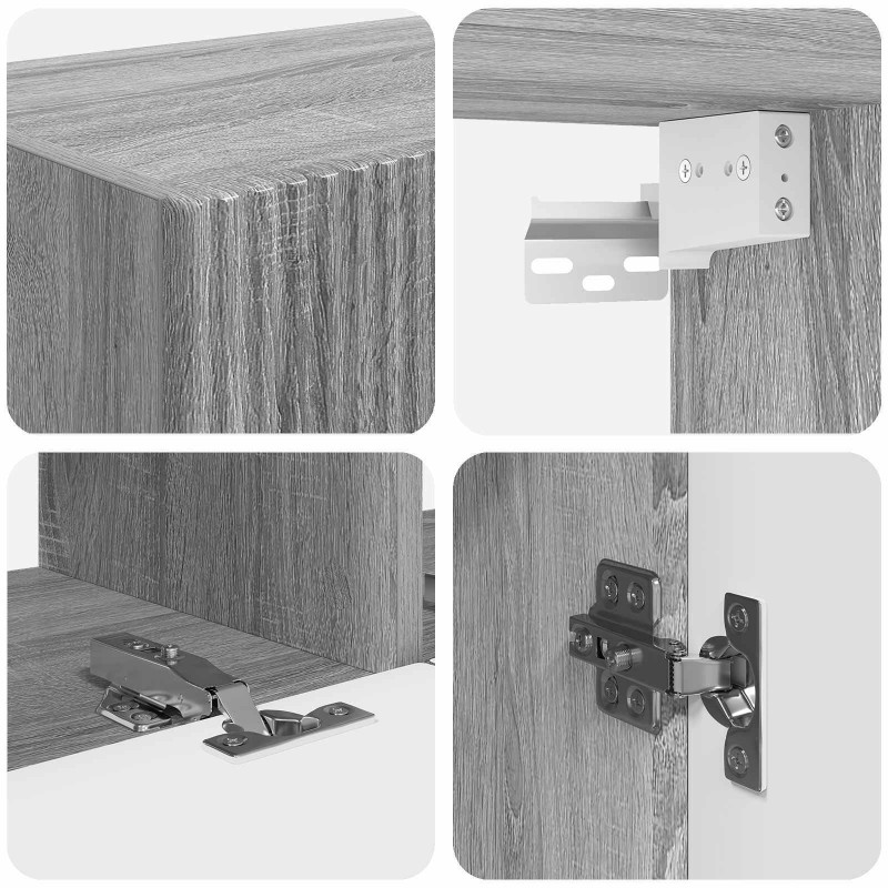Zestaw szafek RTV 8 pcs Szary Sonoma Materiał drewnopochodny