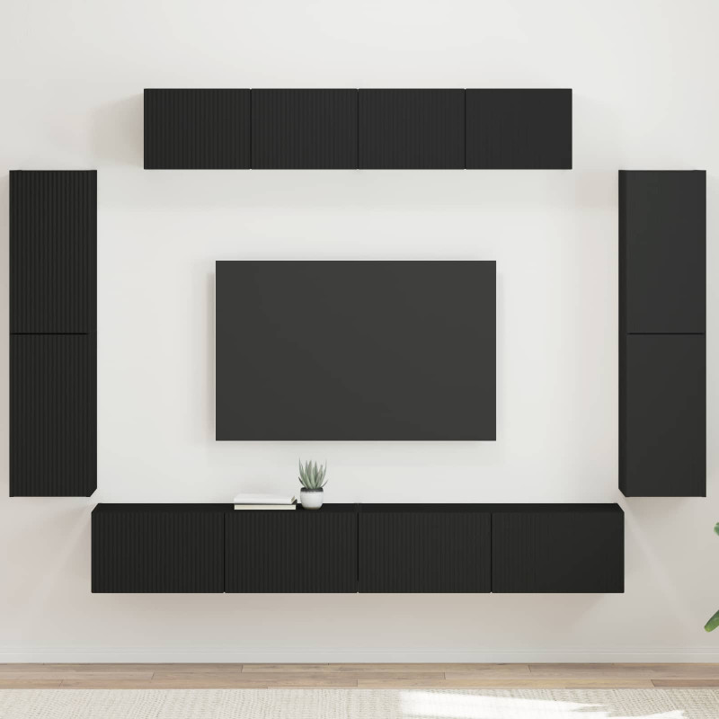 Szafka pod telewizor 8 pcs Czarny