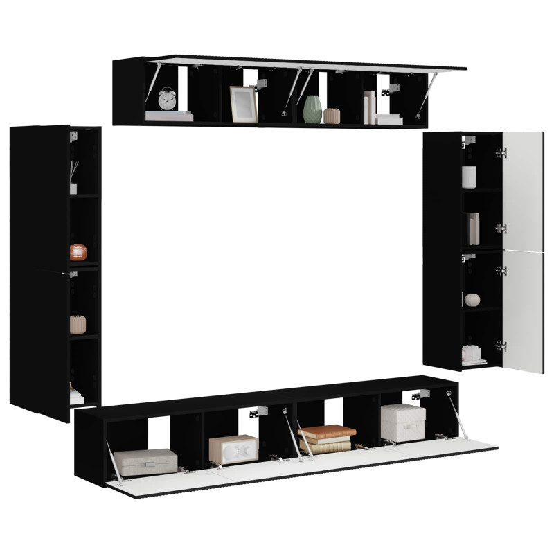 Szafka pod telewizor 8 pcs Czarny