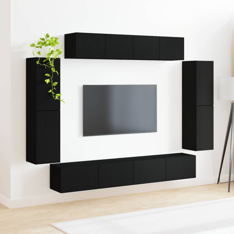 Szafka pod telewizor 8 pcs Czarny