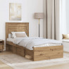 Ramka łóżka Dąb rzemieślniczy 100 x 200 cm Lite drewno sosnowe