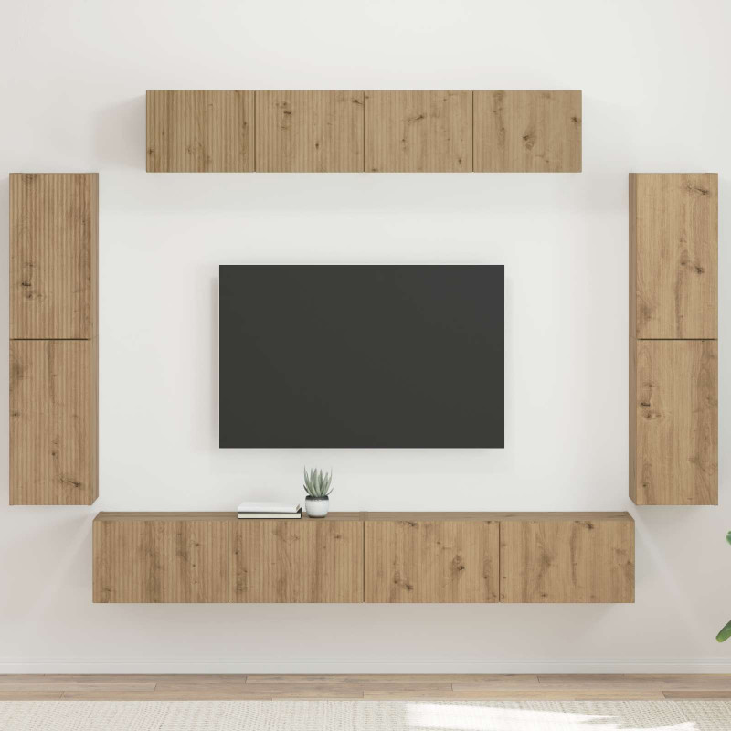 Szafka pod telewizor 8 pcs Dąb rzemieślniczy