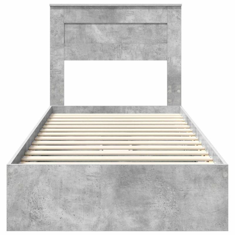 Łóżko z miejscem do przechowywania Betonowy szary 100 x 200 cm