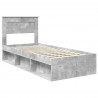 Ramka łóżka Betonowy 90 x 200 cm Lite drewno sosnowe