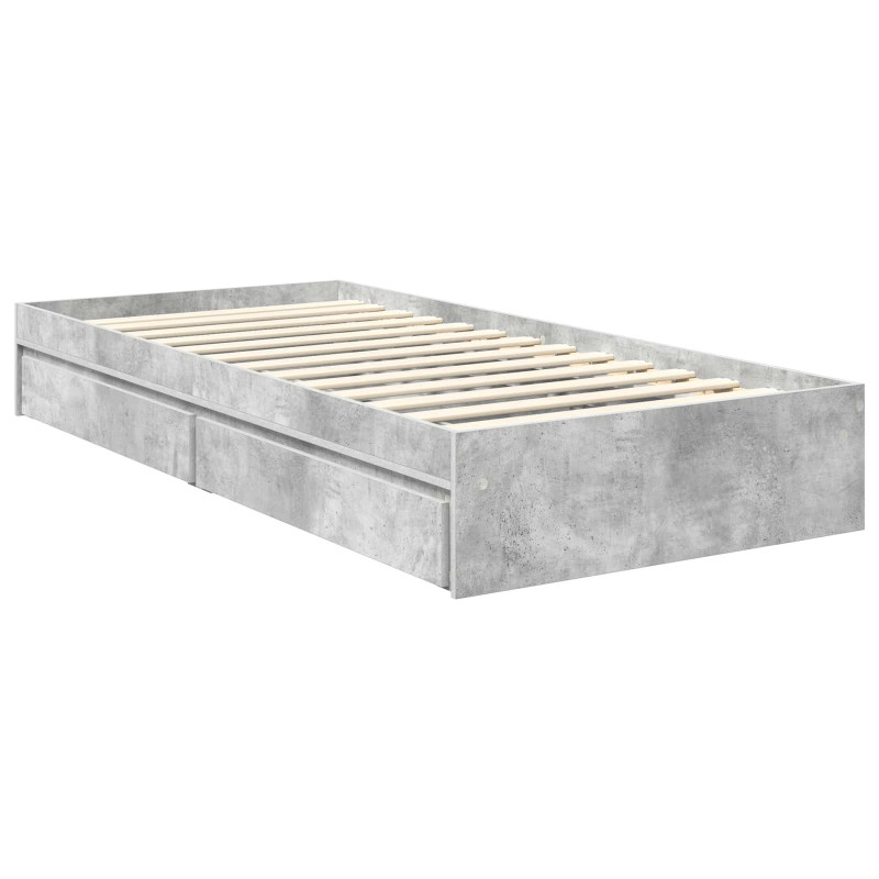 Łóżko z miejscem do przechowywania Betonowy szary 90 x 200 cm